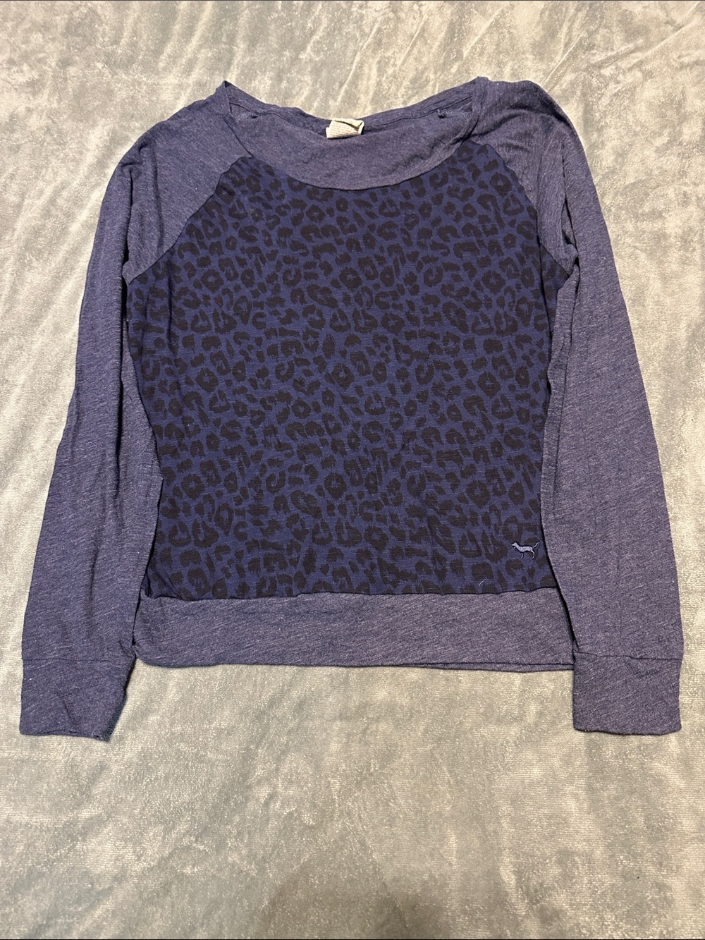Long Sleeve Leopard Print PINK - Navy